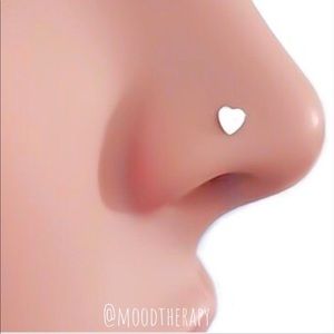 925 Handmade Heart Nose Stud/Screw